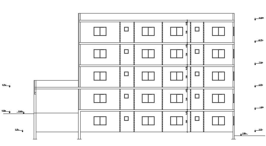 30x18m house building front side elevation view