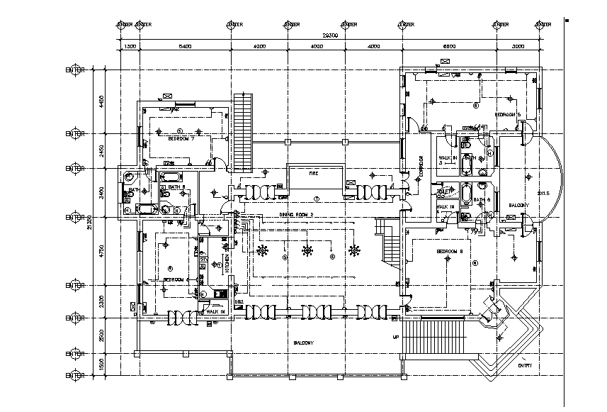 30x21m house plan is given in this Autocad drawing file. Download now.