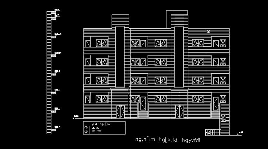 30x27m house building front elevation AutoCAD drawing