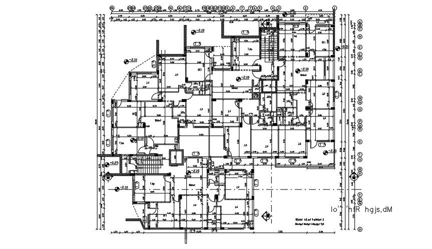 30x28 Meter Apartment Center Line Plan Layout