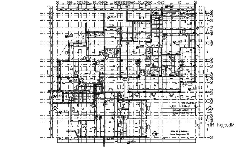 30x28 Meter Apartment Ground Floor Center Line Plan Layout