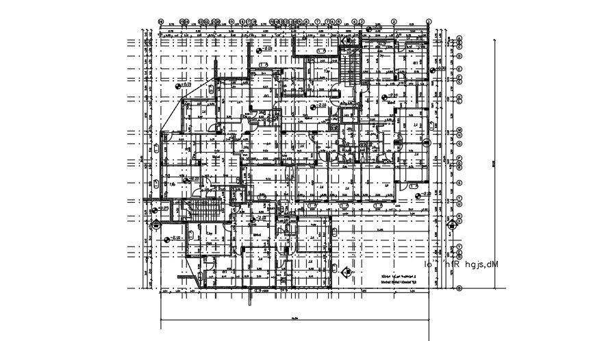 30x28 Meter Apartment Third Floor Center Line Plan Layout