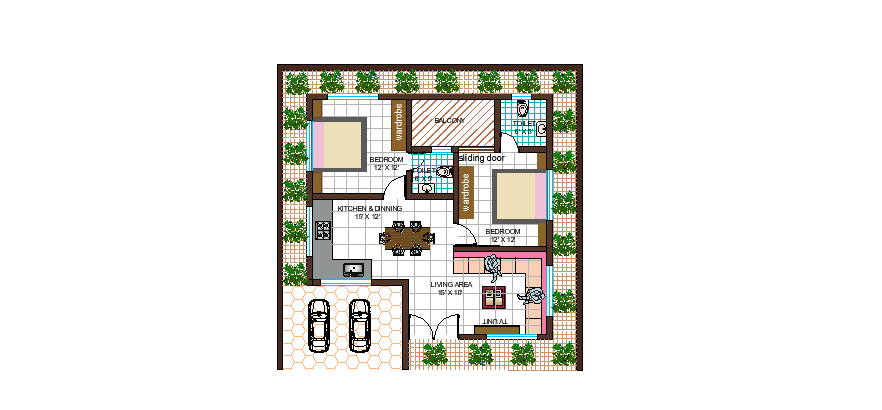 30' x 30' 2bhk House Plan As Per Vastu Shastra,Autocad DWG file Details.