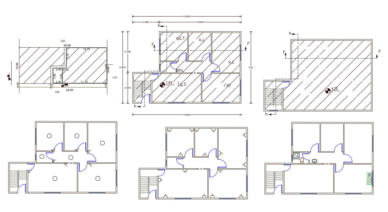 30' x 42' House Plan Design DWG File (135 Square Yards)