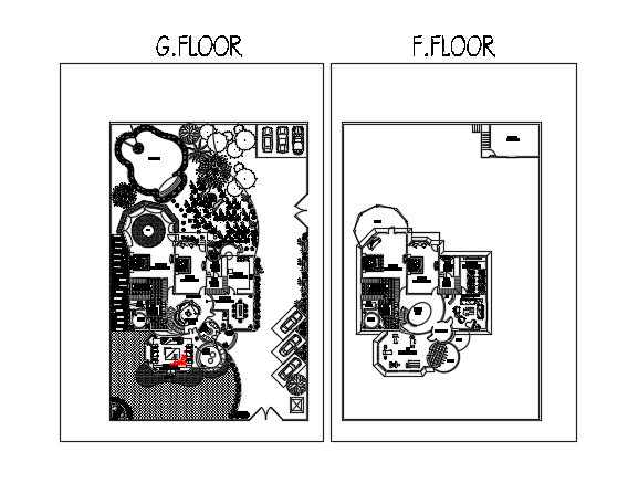 30’x45’ ground floor and first floor house plan drawing is given