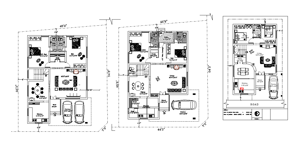 30x45 House Plan Layout Available in AutoCAD DWG File