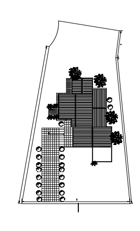 30x48m residential site layout 2D plan is given in this file