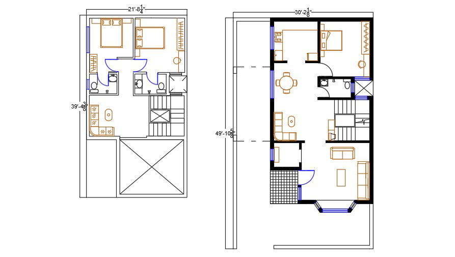 30x50 Feet 3 BHK AutoCAD Plan Layout File