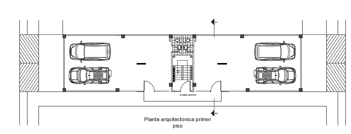 30x6m architecture apartment ground floor plan CAD model
