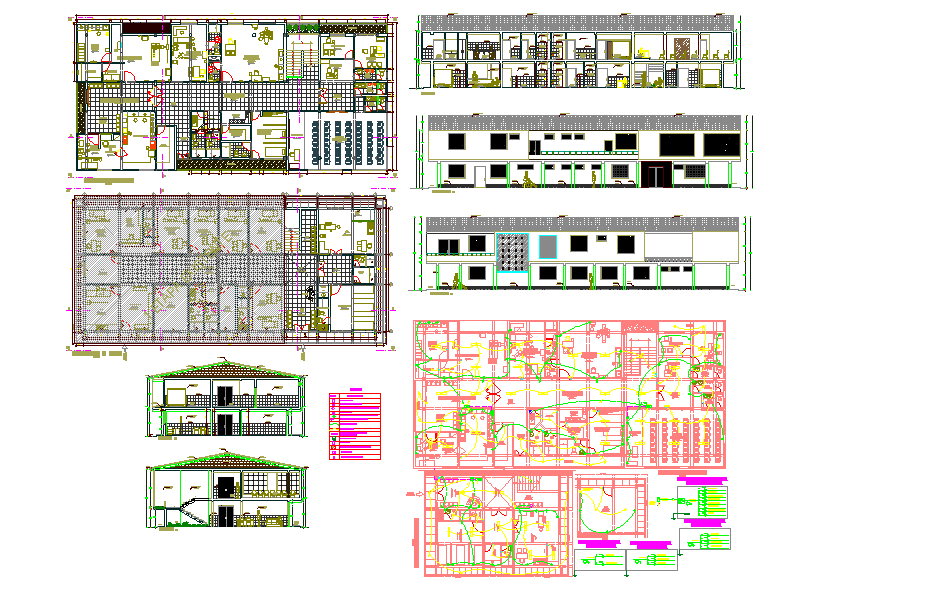 Modern medical center plan with wards OT rooms lobby and service areas
