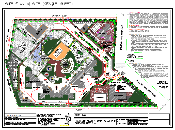 Site Plan of Multi story housing