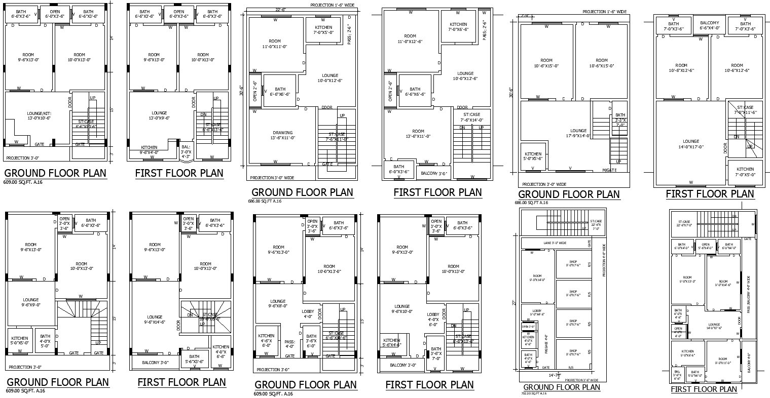 31’6” floor plan for home layout in DWG AutoCAD file