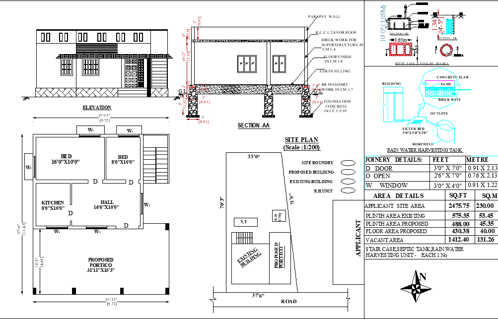 31'X37'6" North facing 2bhk house plan as per Vastu Shastra. Download Autocad DWG and PDF file format of this house plan.