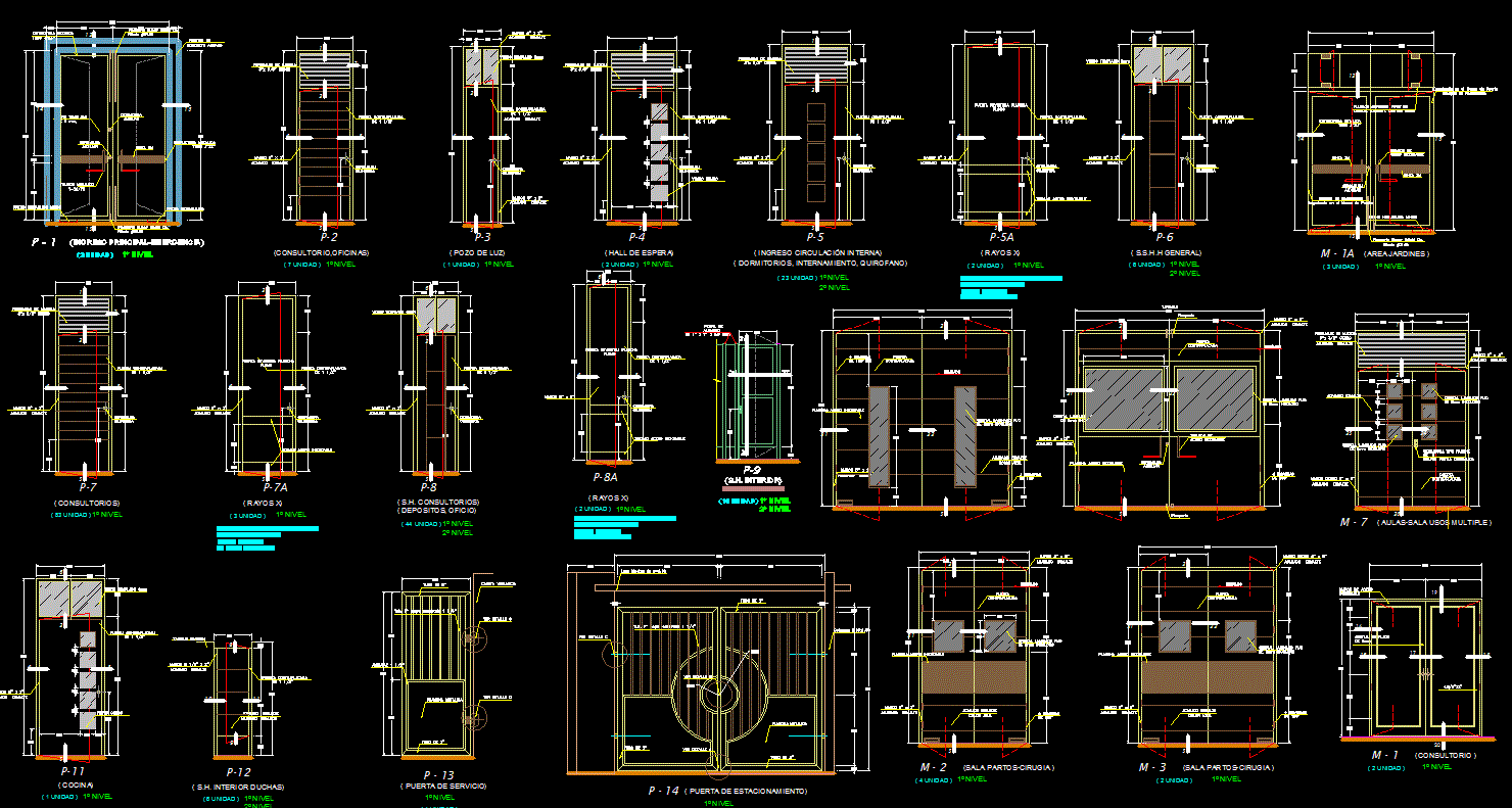 Door Frame AutoCAD DWG Detailed Design with Section Drawings