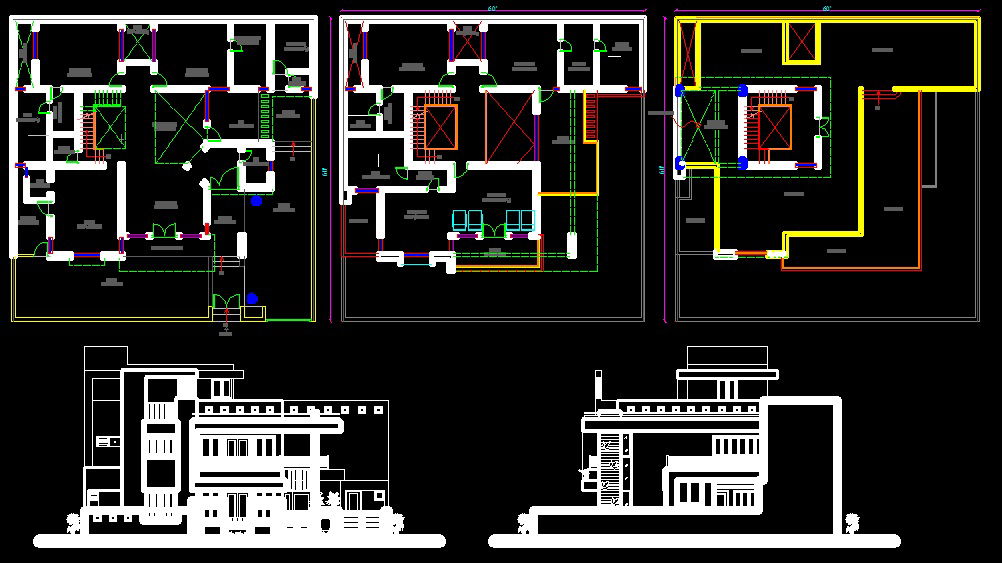 Modern Bungalow CAD Drawings in AutoCAD for Residential Design