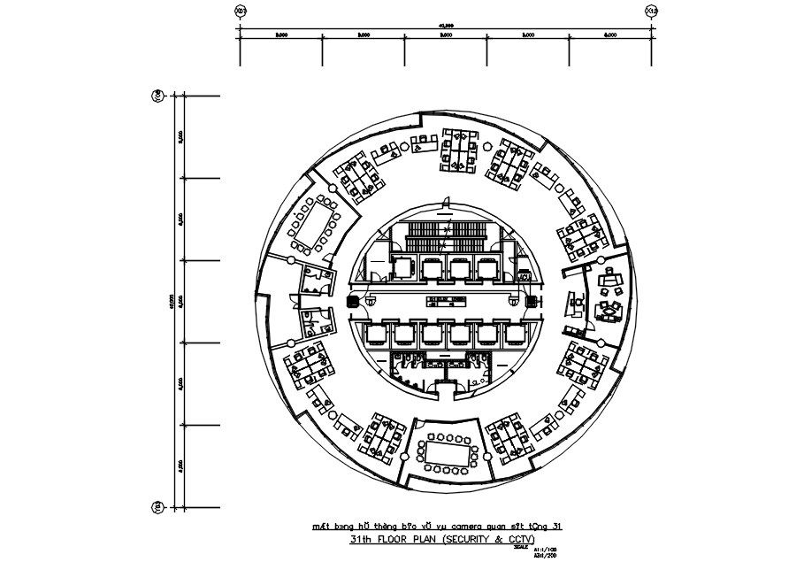 31st floor plan of security & CCTV in detail AutoCAD drawing, dwg file, CAD file