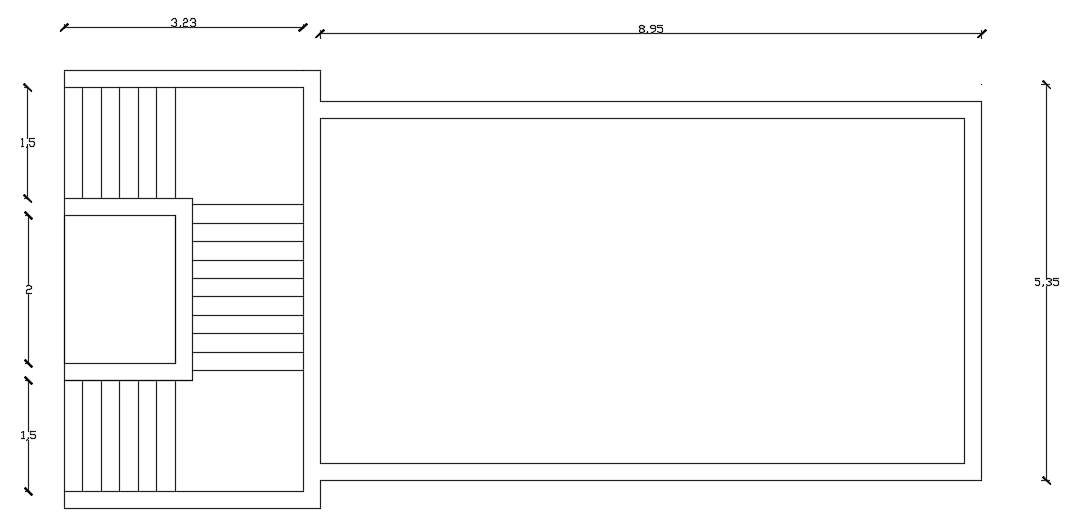 31x32m apartment staircase plan cad drawing is given in this model