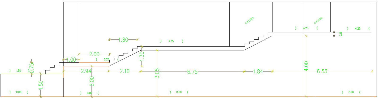 31x36m apartment building staircase section drawing