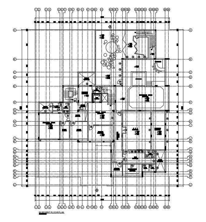 31x37m commercial basement floor plan is given in this AutoCAD drawing file. Download now.
