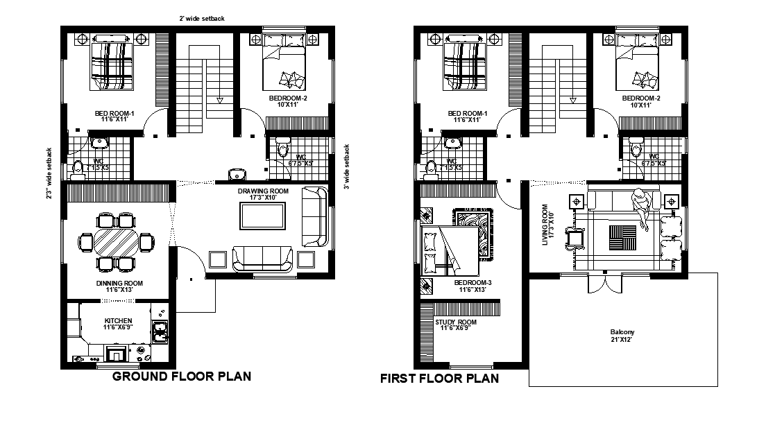 31’x38’ East facing house plan is given as per vastu shastra in this Autocad drawing file. Download the file now.
