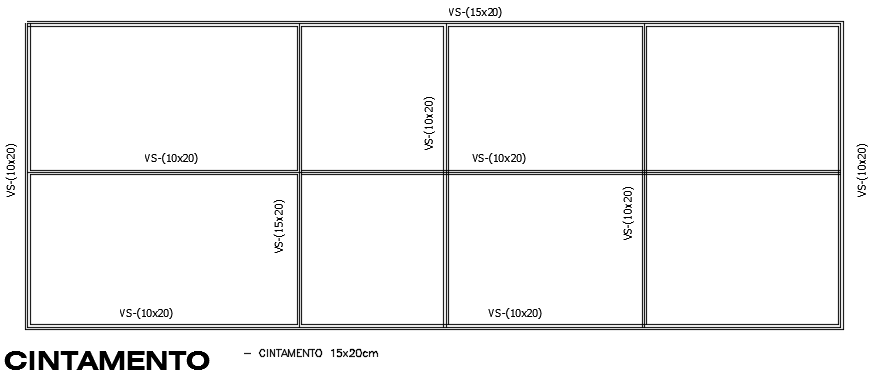 31x8m residential plan beam layout AutoCAD drawing model