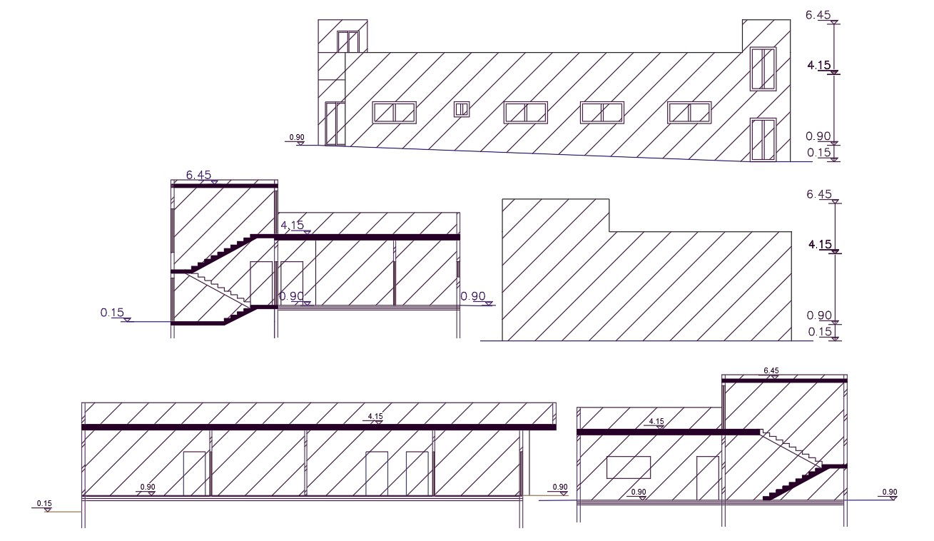 320 Square Yards Duplex House Building Design DWG File