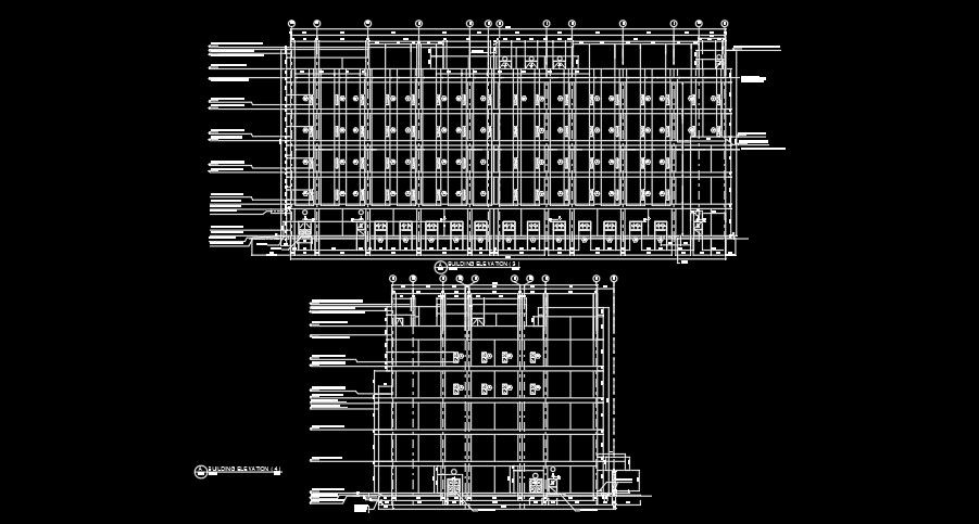 320x175m hospital building back and right side elevation views