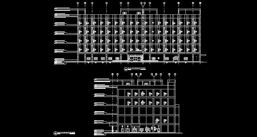 320x175m hospital building front and left side elevation