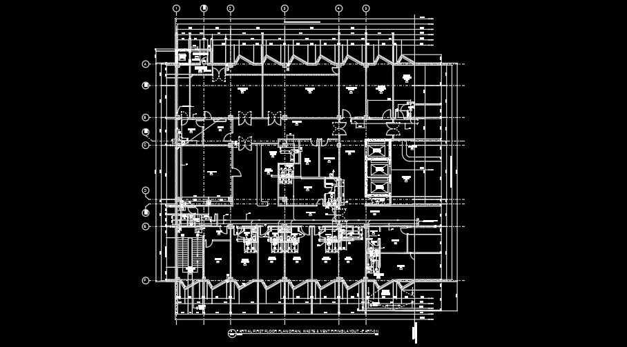 320x175m hospital plan of the floor drain system AutoCAD drawing