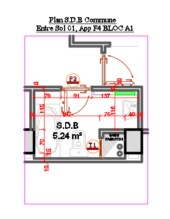 320x205cm common bathroom plan is given in this CAD drawing