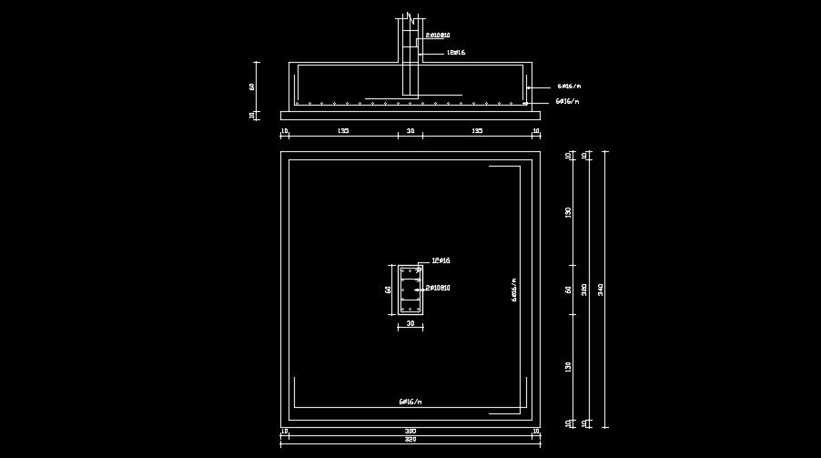 320x340mm footing plan