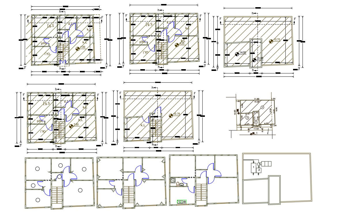 32' X 36' Apartment House Plan AutoCAD File