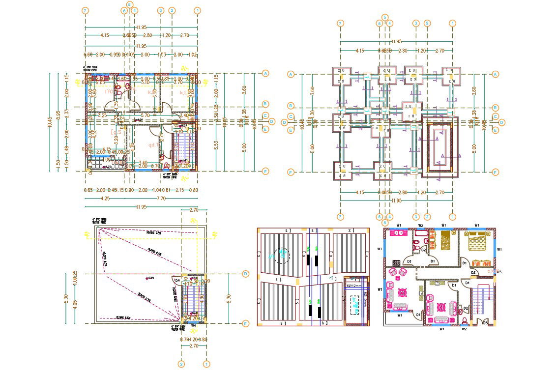 32' X 36' Architecture House Plan Design DWG File