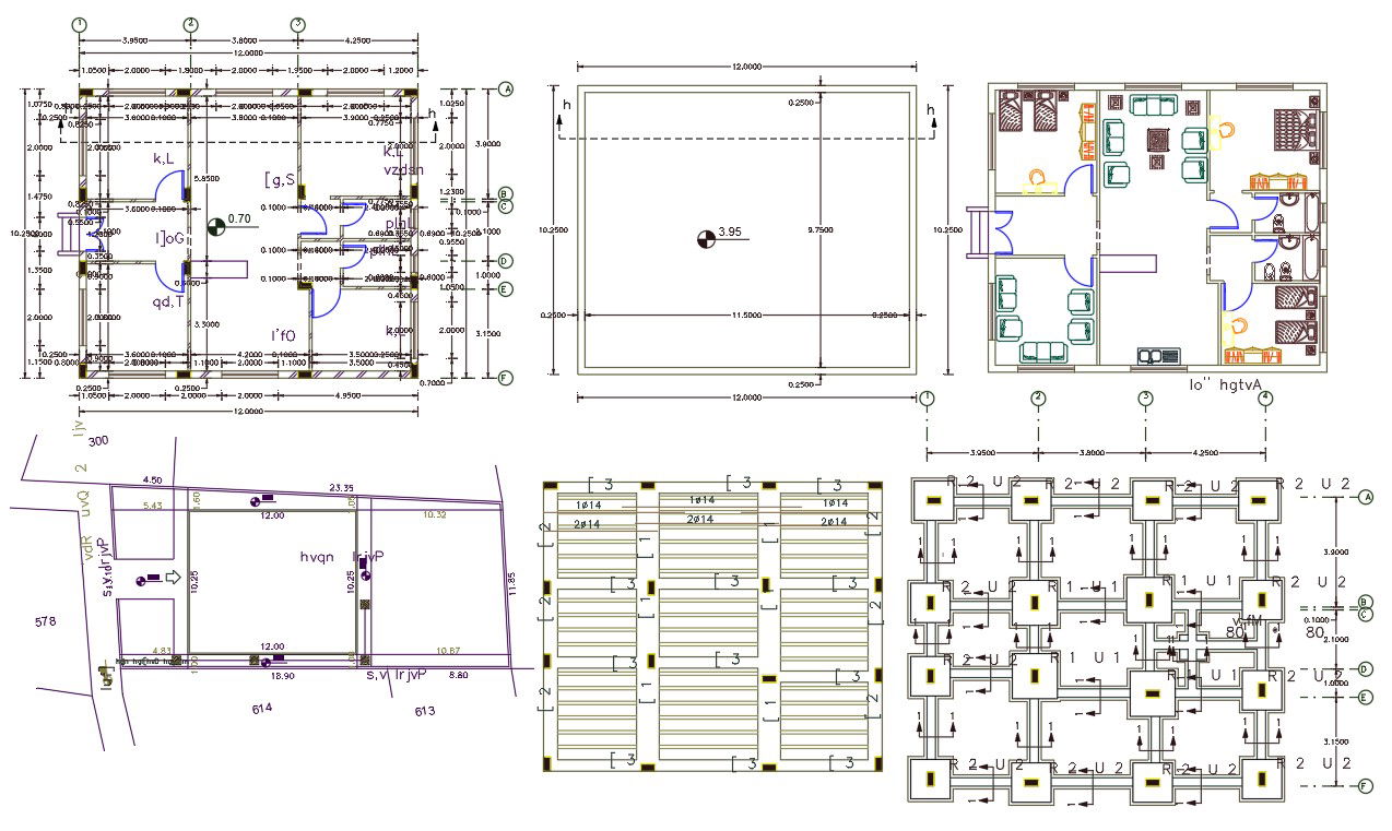 32' X 40' Compete House Plan Design AutoCAD File
