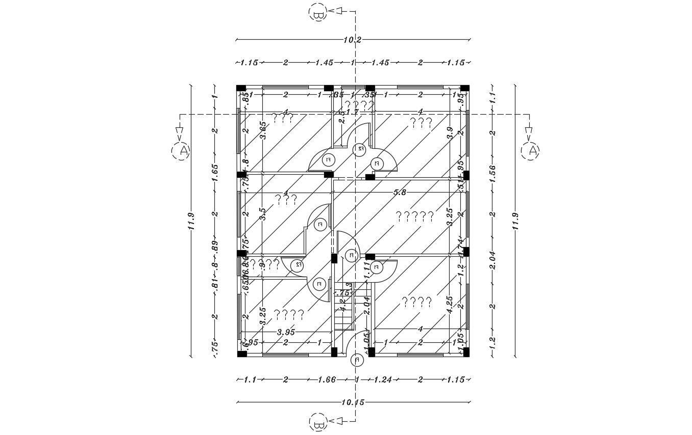 32' X 40' House Ground Floor Plan Design DWG File