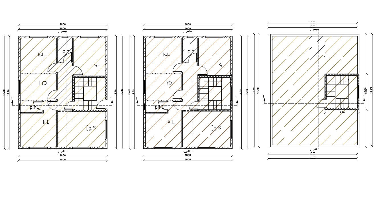 32' X 40' House plan For 3 Bedrooms AutoCAD File