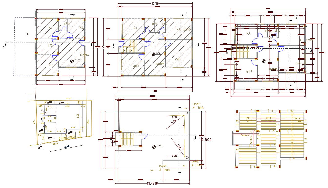 32' X 45' House Floor Plan DWG File (145 Square Yards)