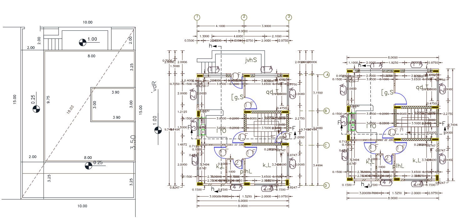 32 X 50 Feet House Plan AutoCAD File