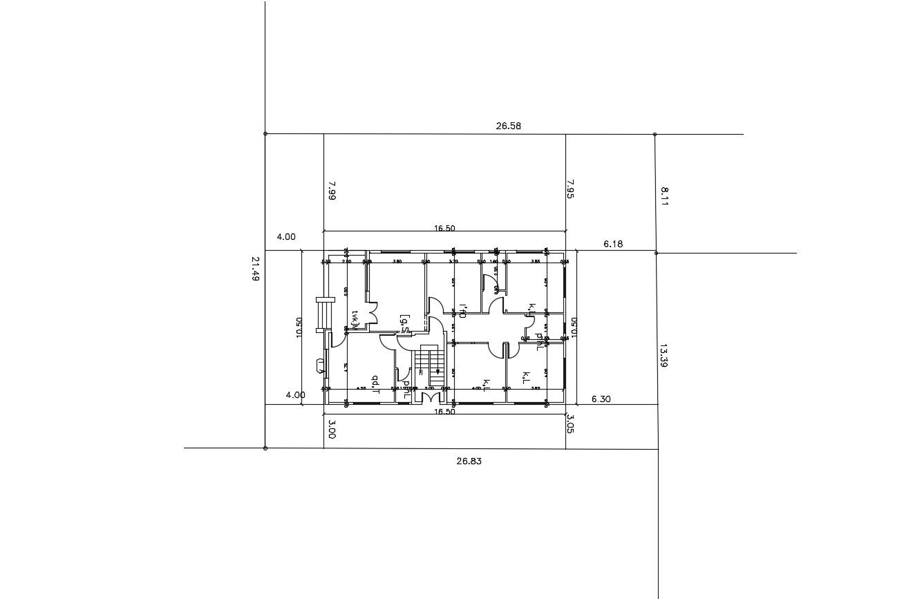 32' X 52' House Plan Design AutoCAD File