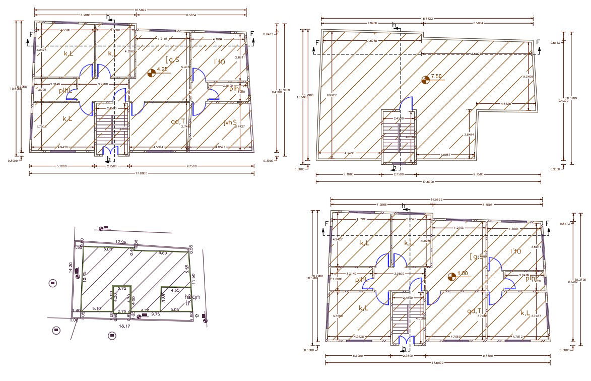 32 X 55 House Plan Design AutoCAD File
