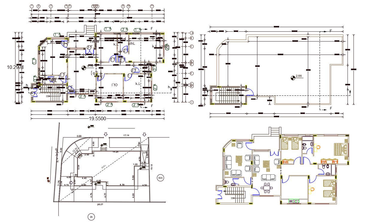 32 X 64 House Plan AutoCAD File (2048 Square Feet)