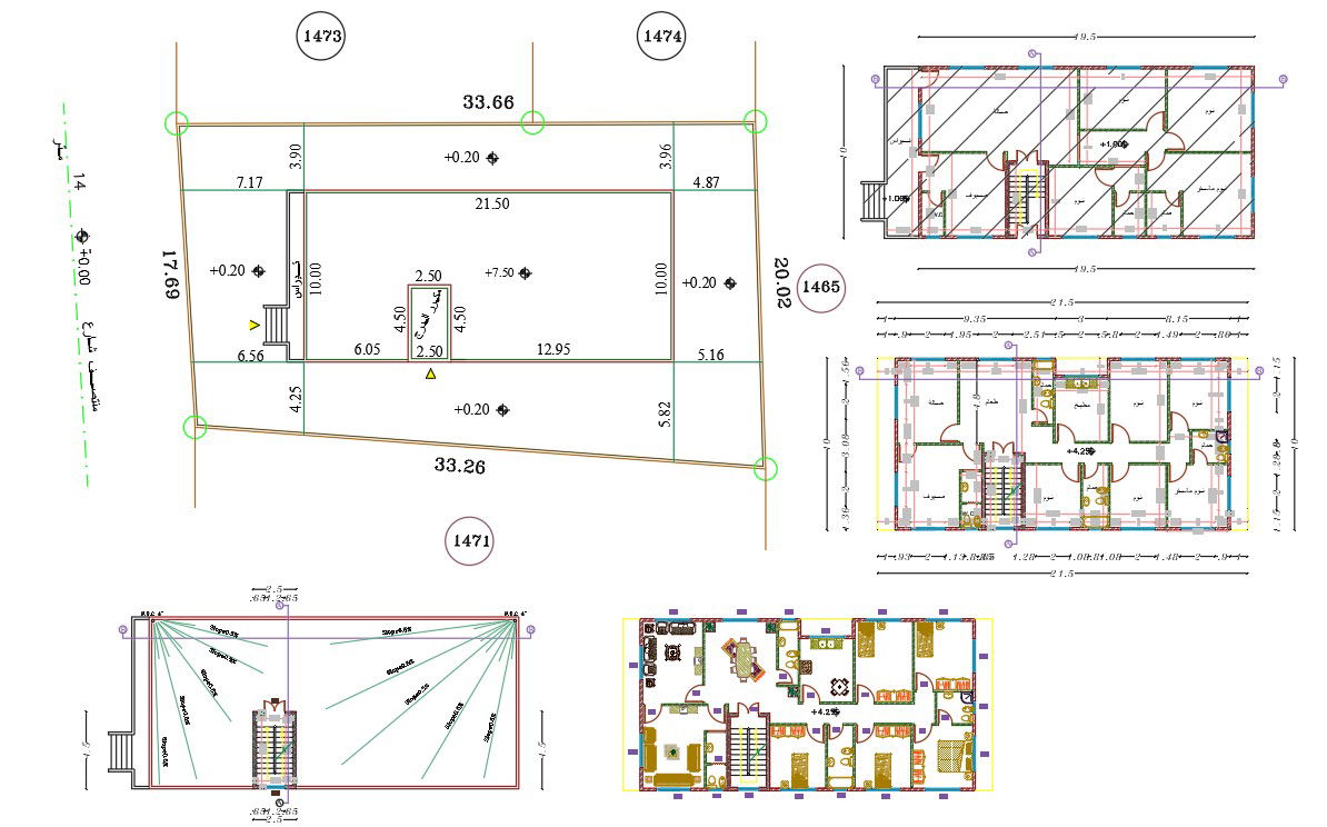 32' X 70' House Plan For 5 Bedrooms Furniture Design