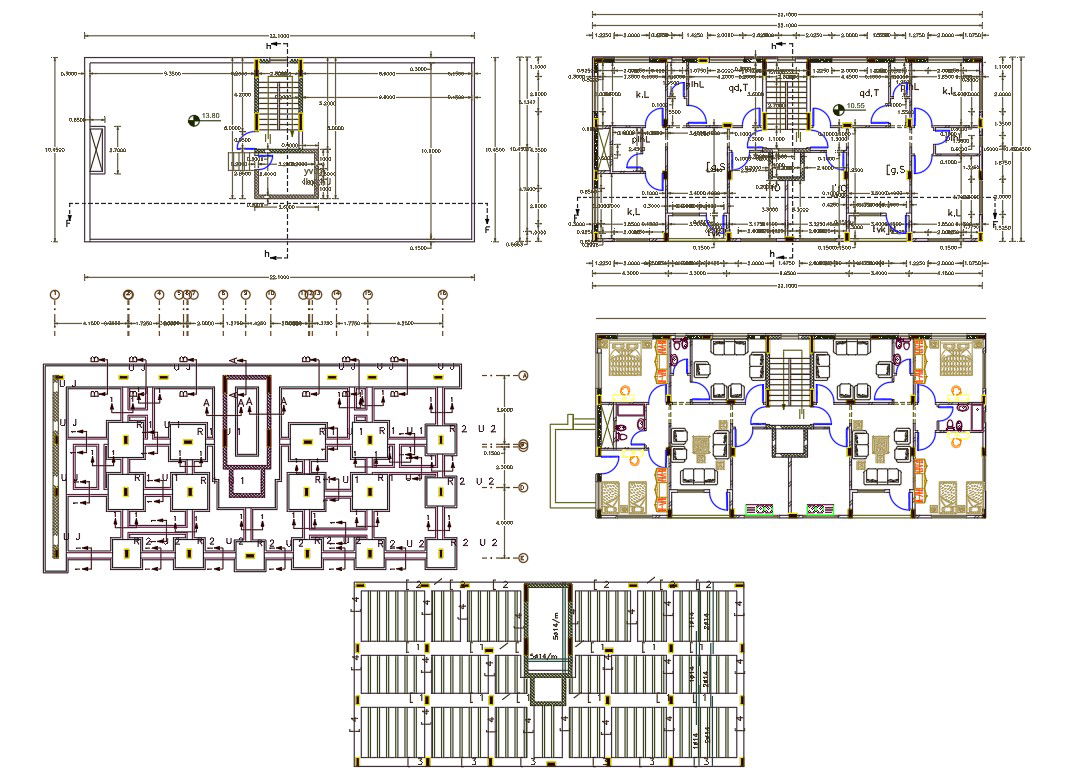 32 X 72 House Plan DWG File (256 Square Yards)
