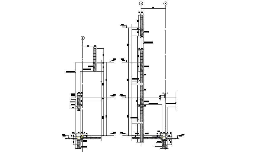 32x17m building wall section detail drawing