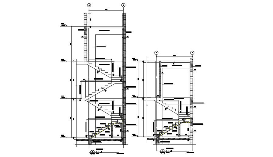 32x17m building wall section detail drawing is given in this CAD file