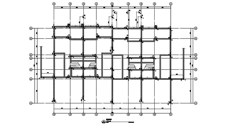 32x17m floor plan beam layout drawing is given in this model