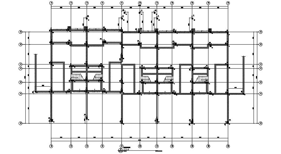 32x17m floor plan column & axes layout drawing