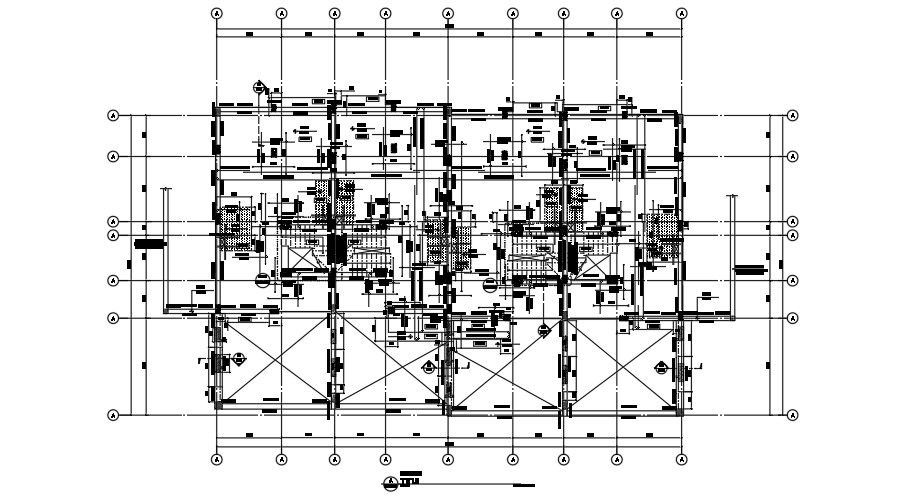 32x17m ground floor ceiling framing plan drawing is given in this model
