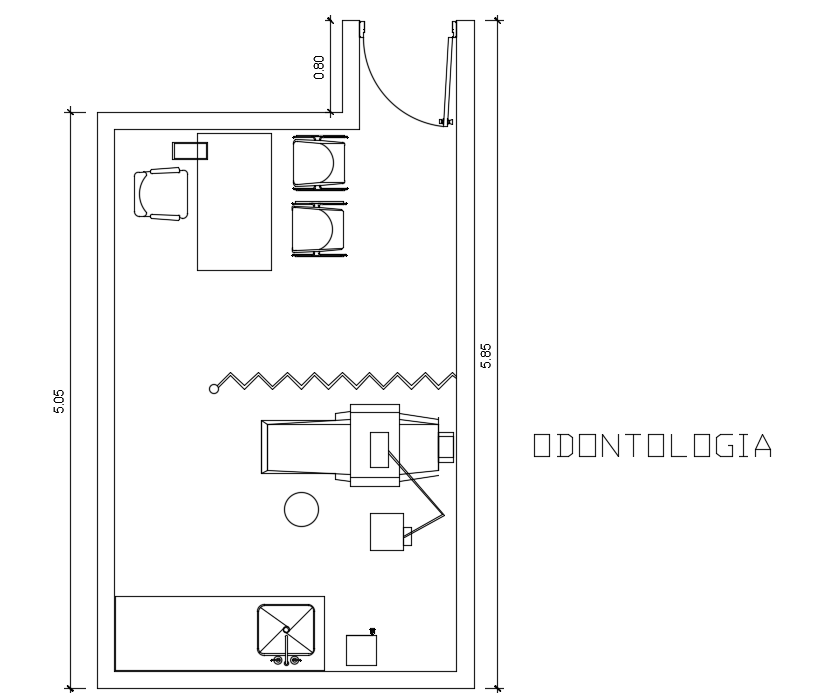 3300x5050mm dentistry consultation room plans