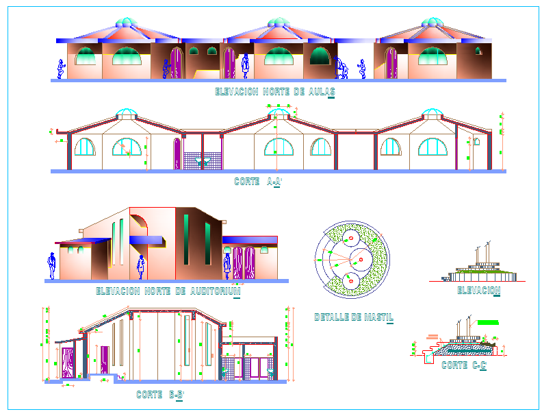 DWG drawing of the university college architectural layout
